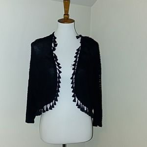 August Silk black bolero sweater
